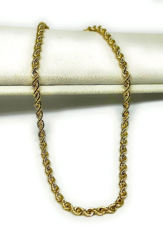 10k Solid Gold Yellow Rope Brracelet 7-10 inch 2mm Width