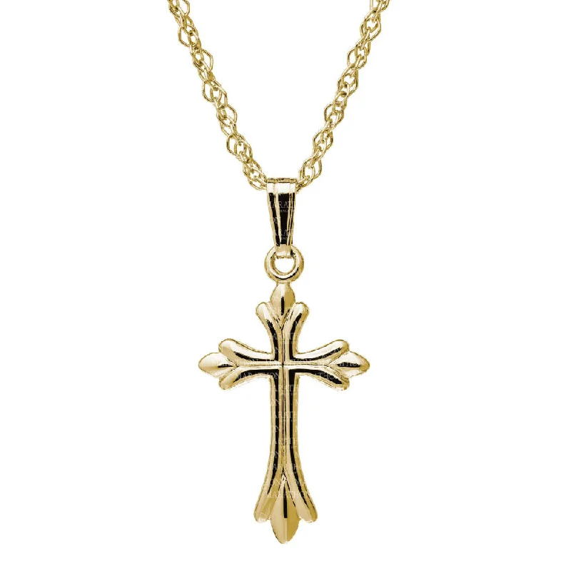 14k Gold Cross Pendant Necklace