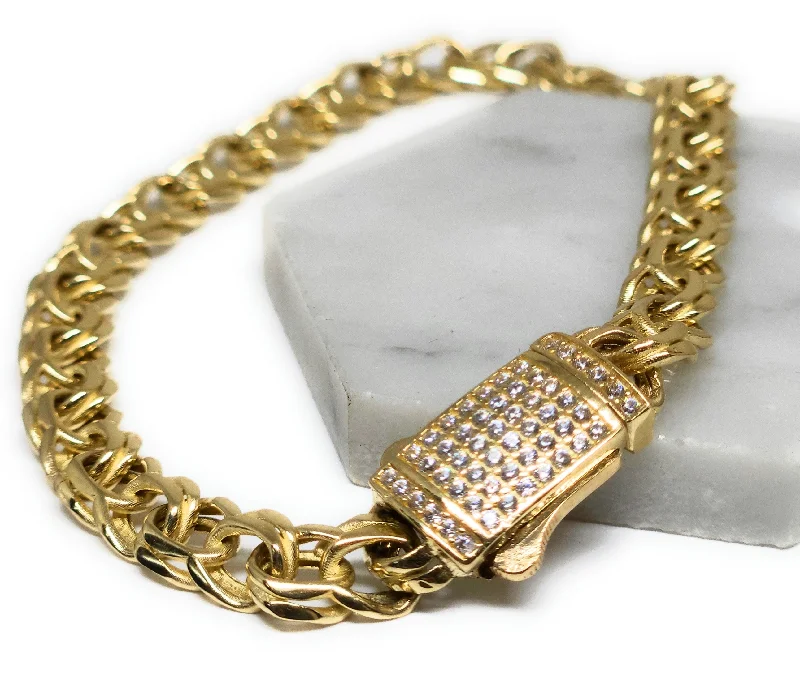 14k Solid Gold CHINO LINK Brracelet 7-8 INCH 6.8MM Width (14g~)