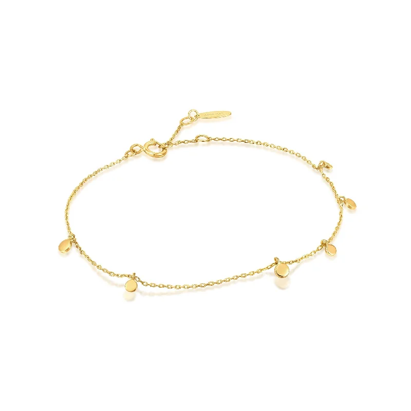 14kt Gold Mixed Disc Bracelet