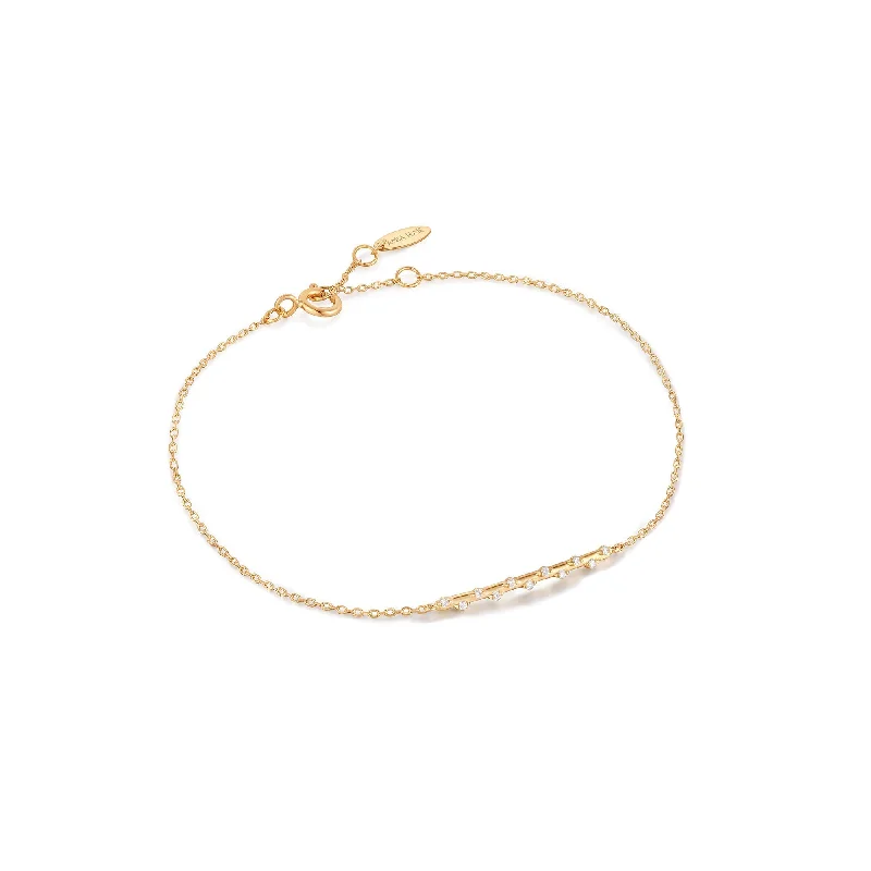 14kt Gold Stargazer Natural Diamond Bar Bracelet