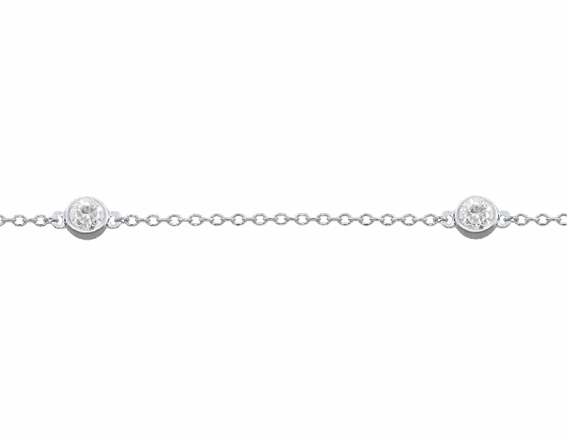 14kt White Gold .33ctw Five Diamond Bracelet