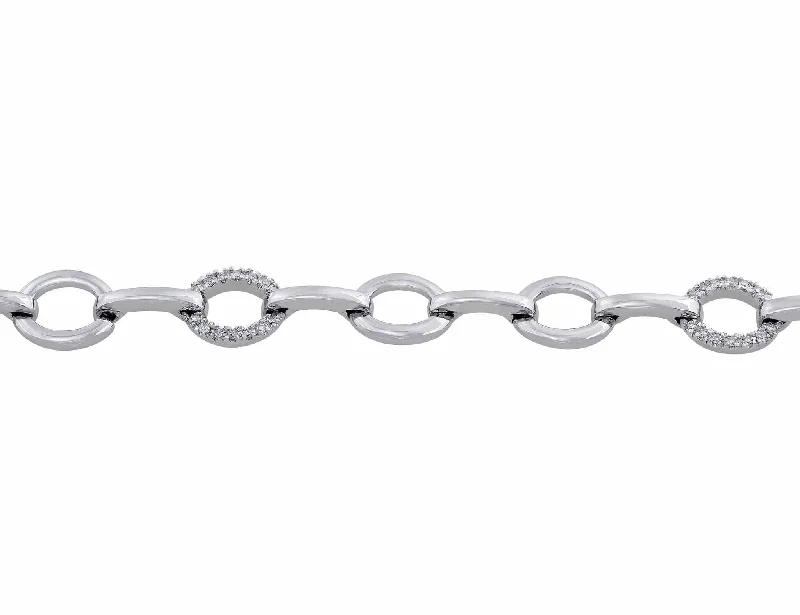 14kt White Gold Fashion Link Bracelet