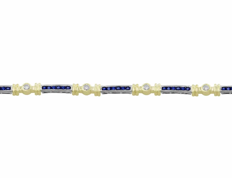 14kt Yellow Gold Sapphire & Diamond Bracelet