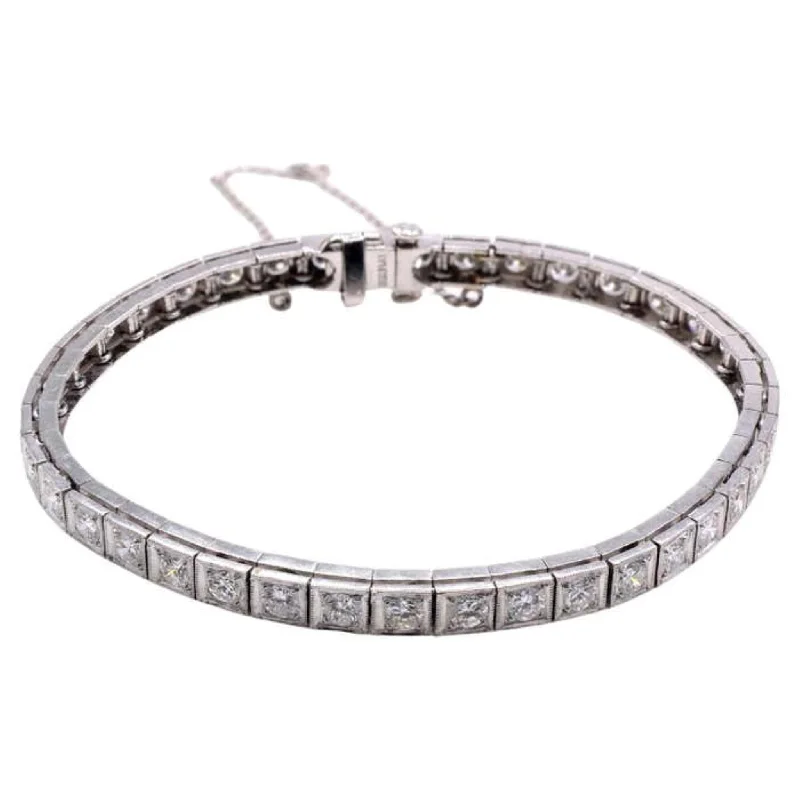 1950s Platinum Diamond Bracelet