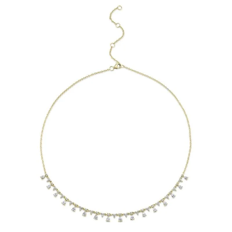 Round & Pear Diamond Necklace