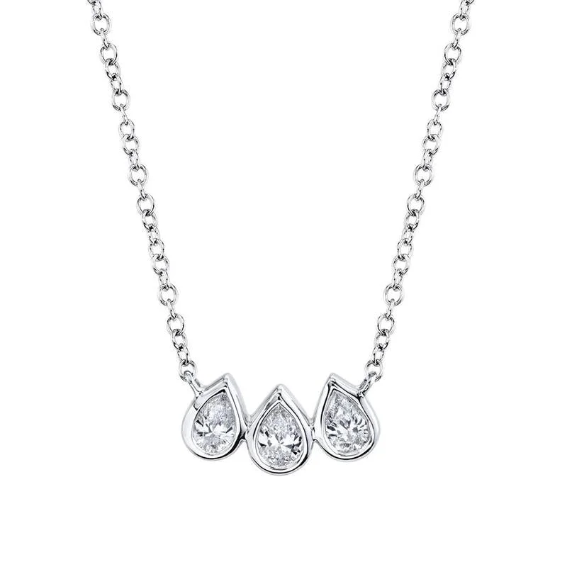 3 Pear Cut Diamond Pendant