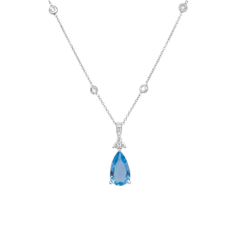 Aquamarine & Diamond Trio Pendant