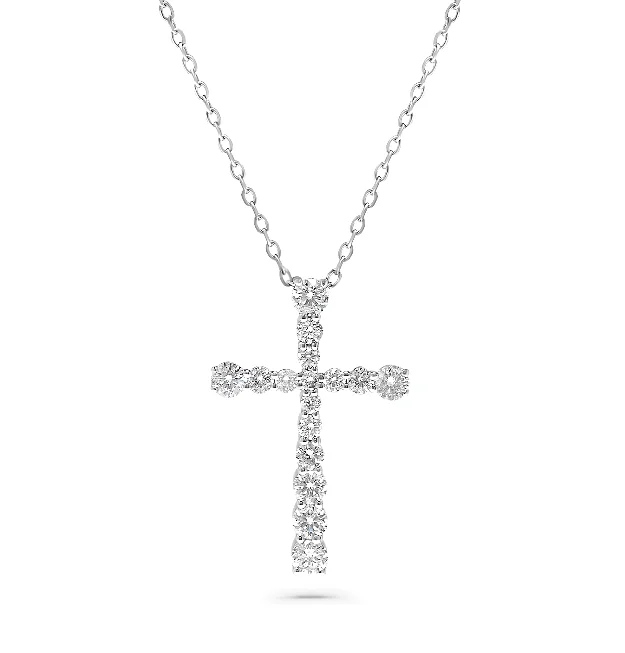 Bremer Jewelry 14K White Gold Diamond Cross Necklace (0.50ctw)