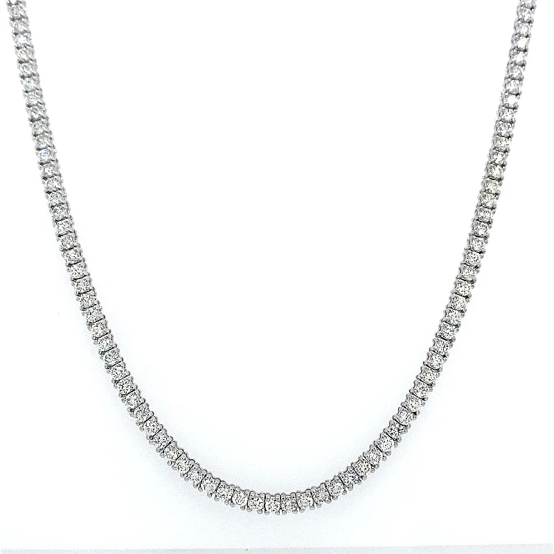 Bremer Jewelry Round Shape Diamond 14K White Gold Riviera Necklace (12.69ctw)