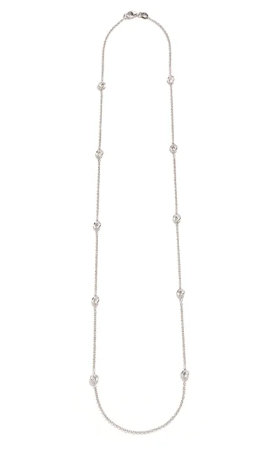 Bremer Jewelry Round Shape Diamond 18K White Gold Station Necklace (4.25ctw)