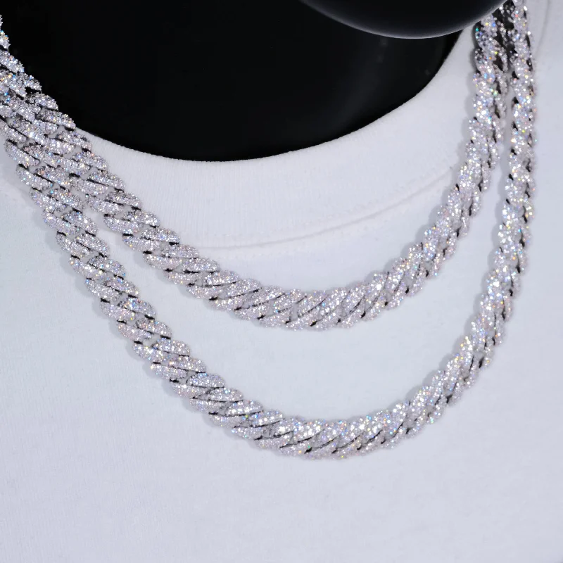 Cuban Link Chain (10mm) in White Gold / 18K Gold