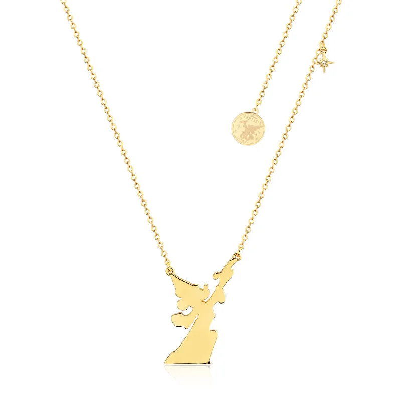 Disney Fantasia Gold Plated Mickey Reach For The Stars Pendant On 45+7cm Chain