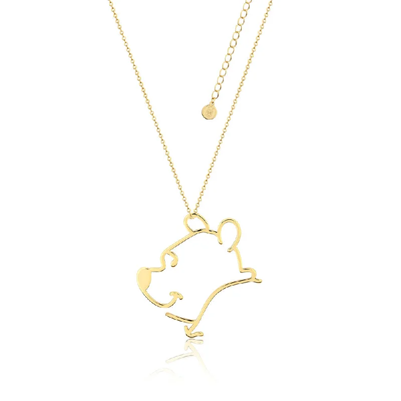 Disney Gold Plated Winnie The Pooh Open 50mm Pendant with 60+7cm Chain