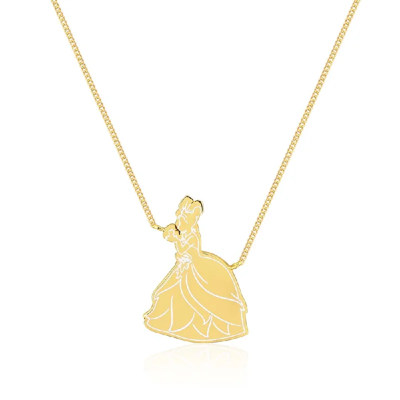 Disney Princess And The Frog Gold Plated Tiana Pendant on 40cm Chain