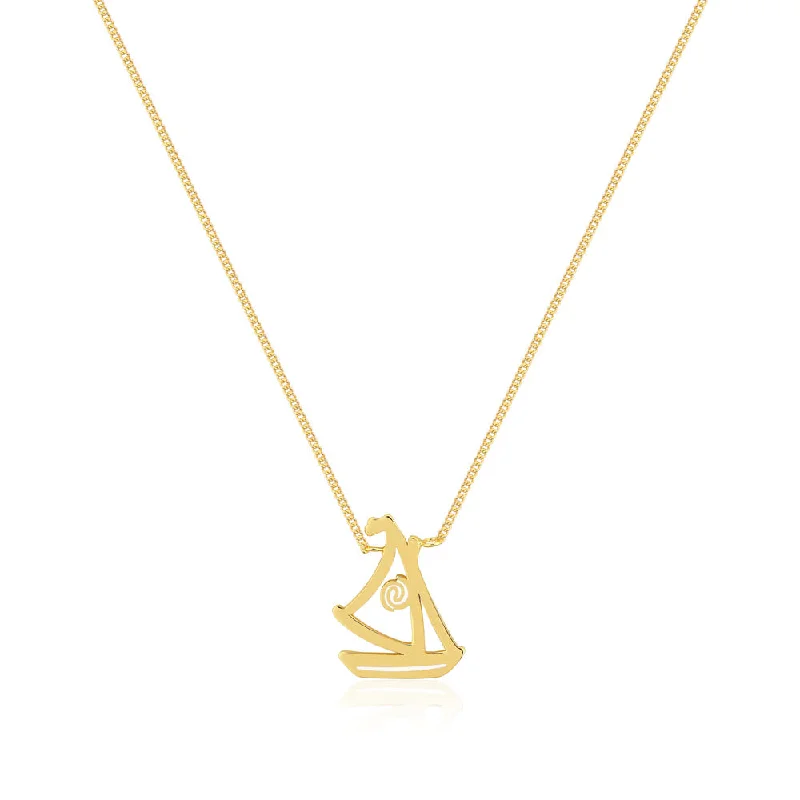 Disney Princess Gold Plated Moana Wayfarer Pendant With 40cm Chain