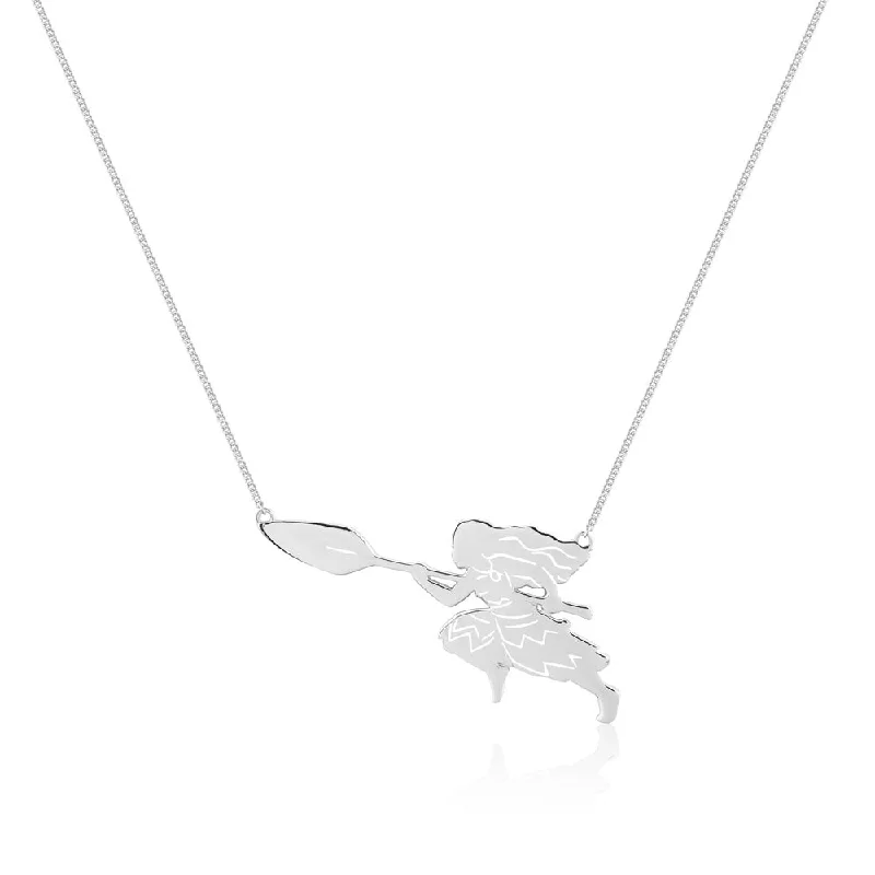 Disney Princess Rhodium Plated Moana Pendant with 40cm Chain