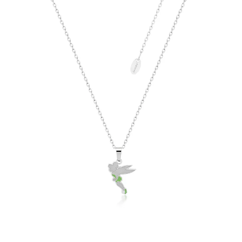 Disney Stainless Steel Tinkerbell Pendant On Chain