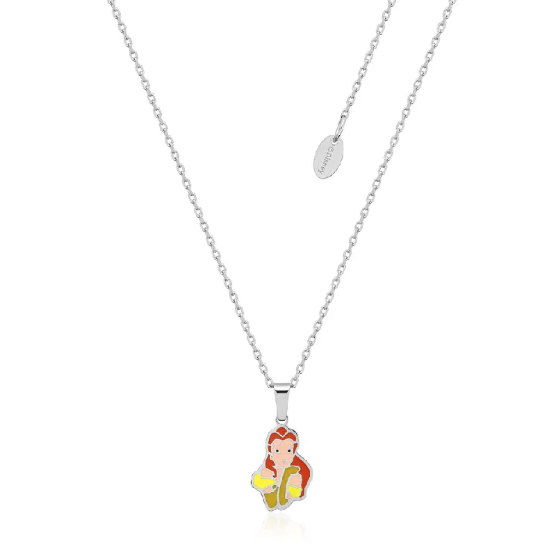 Disney Stainly Steel Beauty And The Beast Princess Belle Pendant On 40+7cm Chain