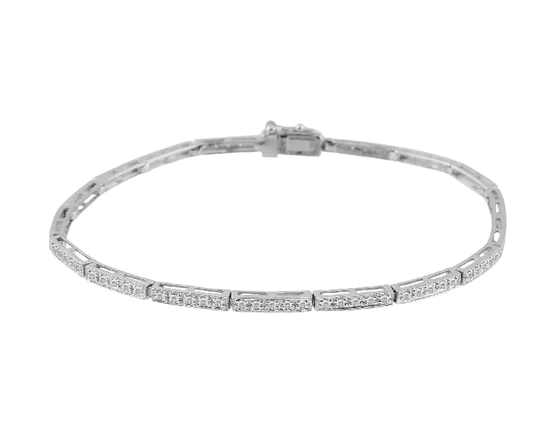 14kt White Gold 1.80ctw Diamond Tennis Bracelet - Estate