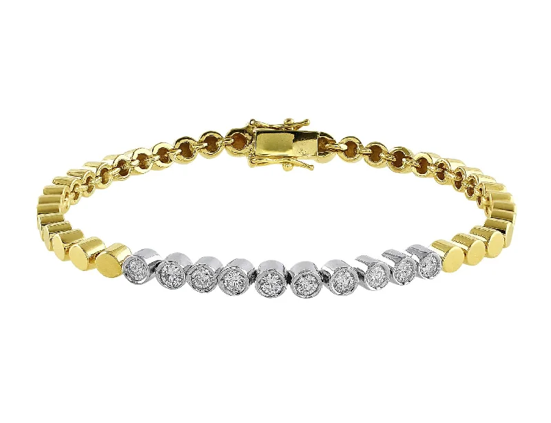 Estate 14k Yellow Gold Diamond Bracelet