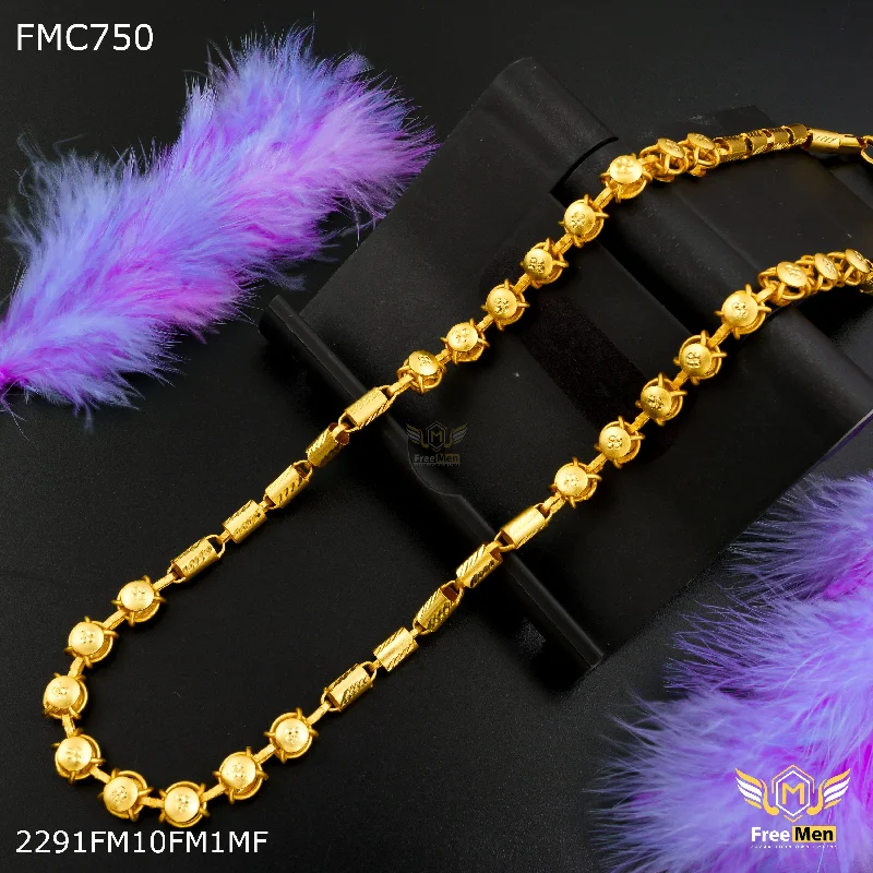 Freemen Designer Ball with Pipe Golden Chain for Man - FMC750