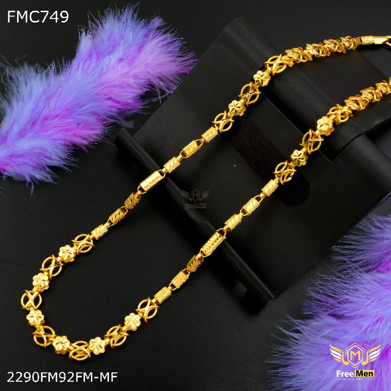 Freemen Designer Flower with Pipe Golden Chain for Man - FMC749