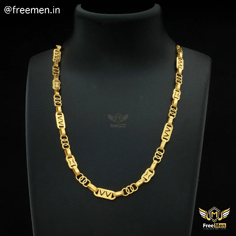 Freemen Elegant Laser Cutting Nawabi Chain Gold Plated- FMGC19