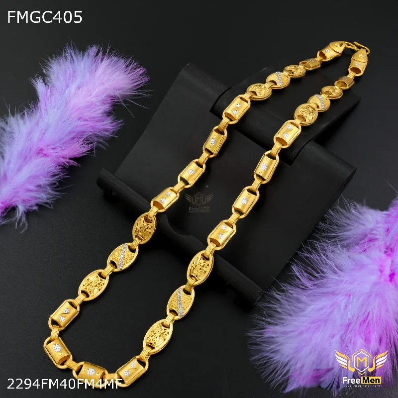 Freemen Net with C cut AD gold plated Chain - FMGC405