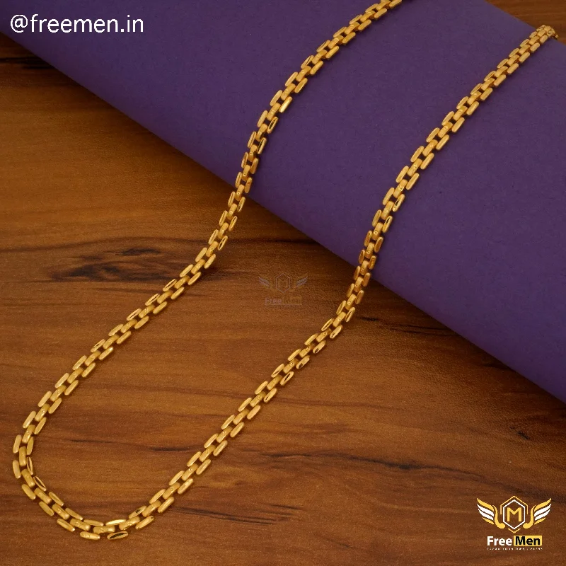 Freemen Stylish Delicate Fancy Gold Plated Chain - FMGC34