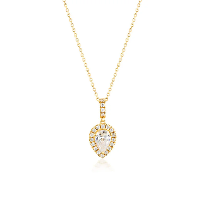 Georgini Luxe Gold Plated Sterling Silver Zirconia Splendore Pendant On Chain