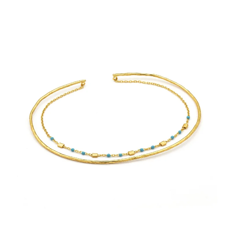 Gold Dotted Double Bracelet