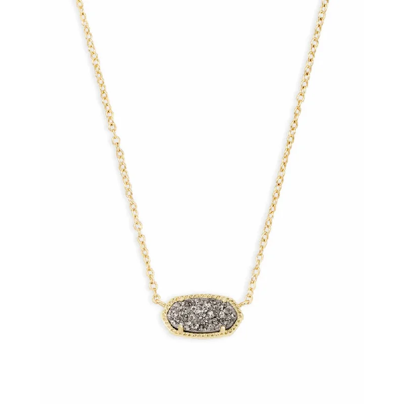 Kendra Scott Elisa Pendant Necklace in Platinum Drusy