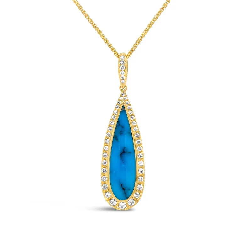 Kingman Turquoise & Diamond Necklace