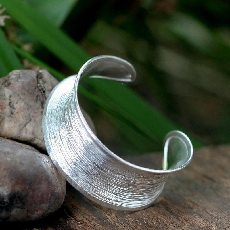 Luminous Handcrafted Sterling Silver Cuff Bracelet