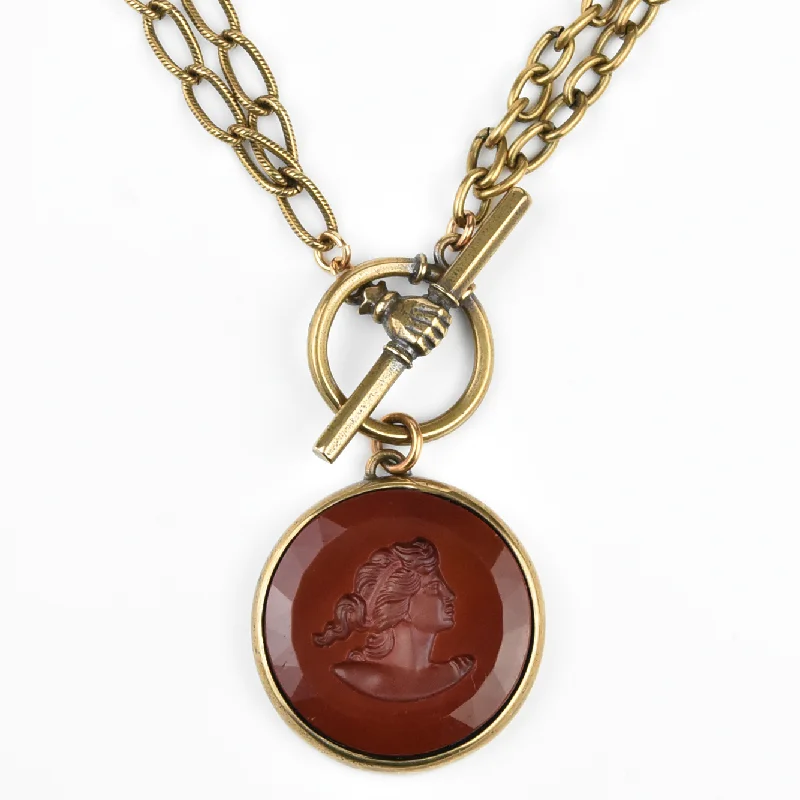 Marsala Glass Intaglio Collar