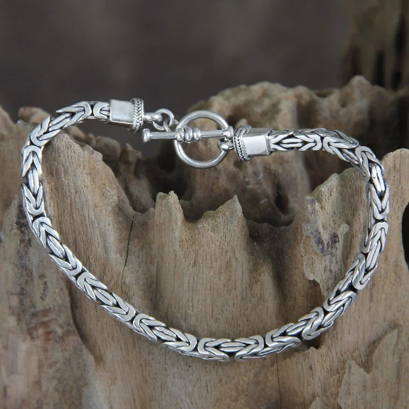 Men's Balinese Chain Sterling Silver Bracelet