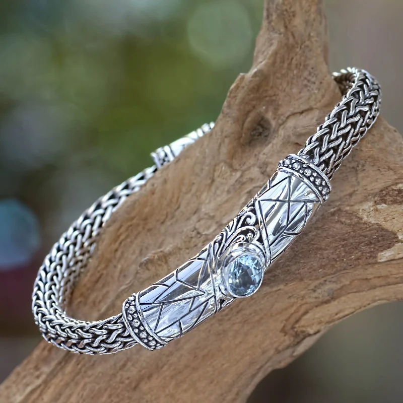 Blue Topaz & Sterling Silver Cuff Bracelet