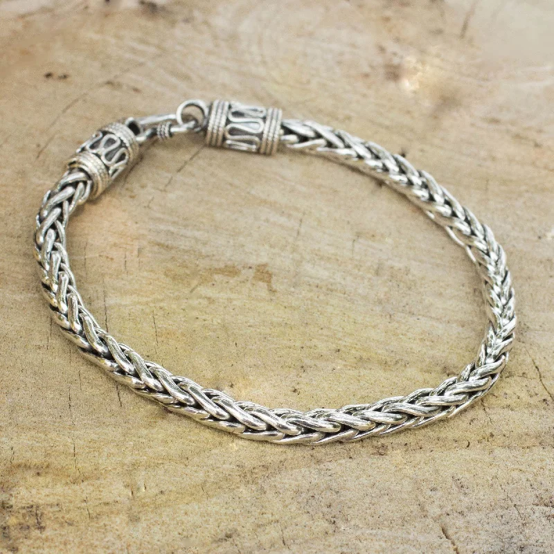 Men's Handmade Sterling Silver Chain Bracelet