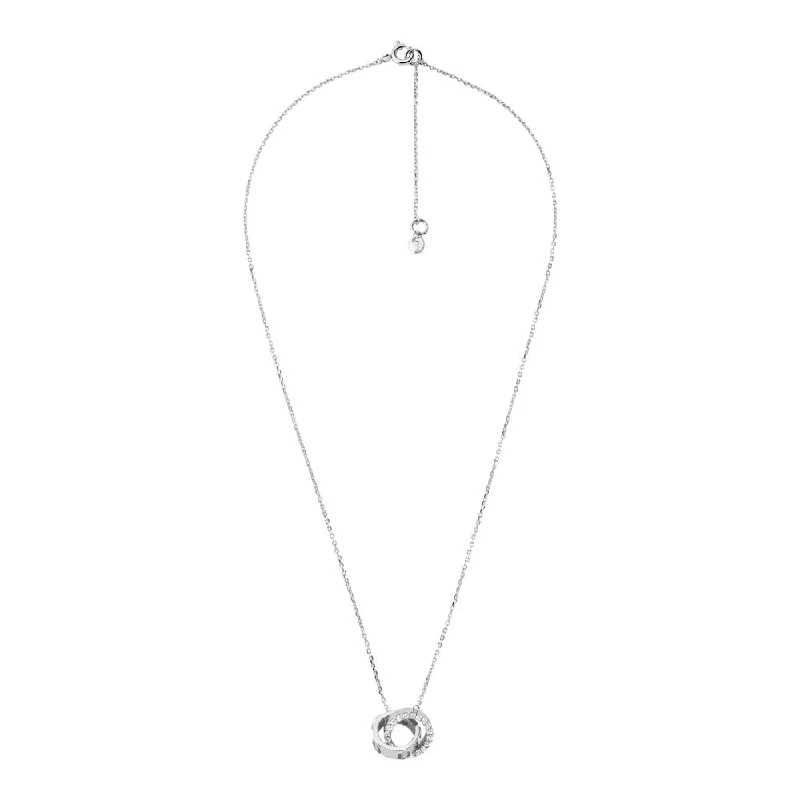 Michael Kors Sterling Silver Premium Interlocking Circle Pendant with Chain