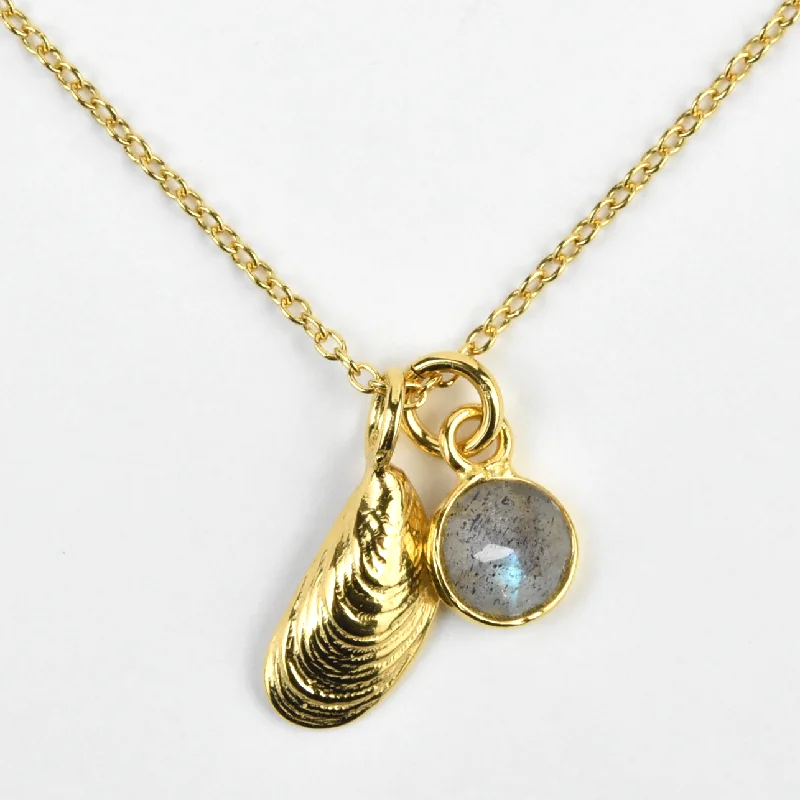 Micro Serenity Shell Bezel Necklace