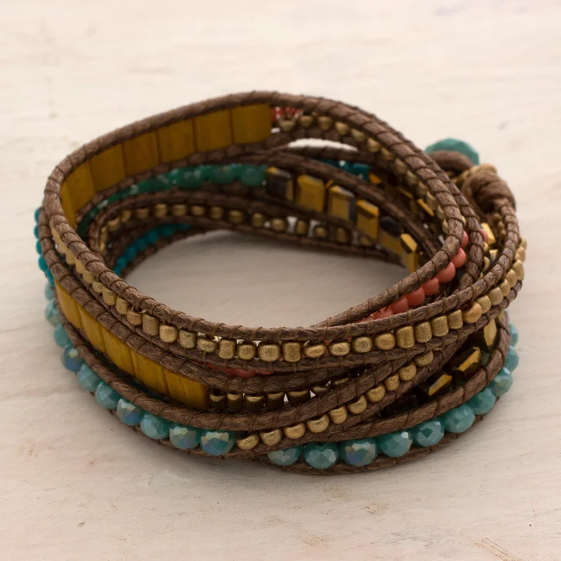 Multicolor Glass Beaded Wrap Bracelet