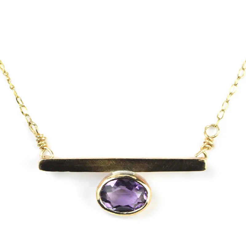 Orbit Faceted Amethyst Necklace