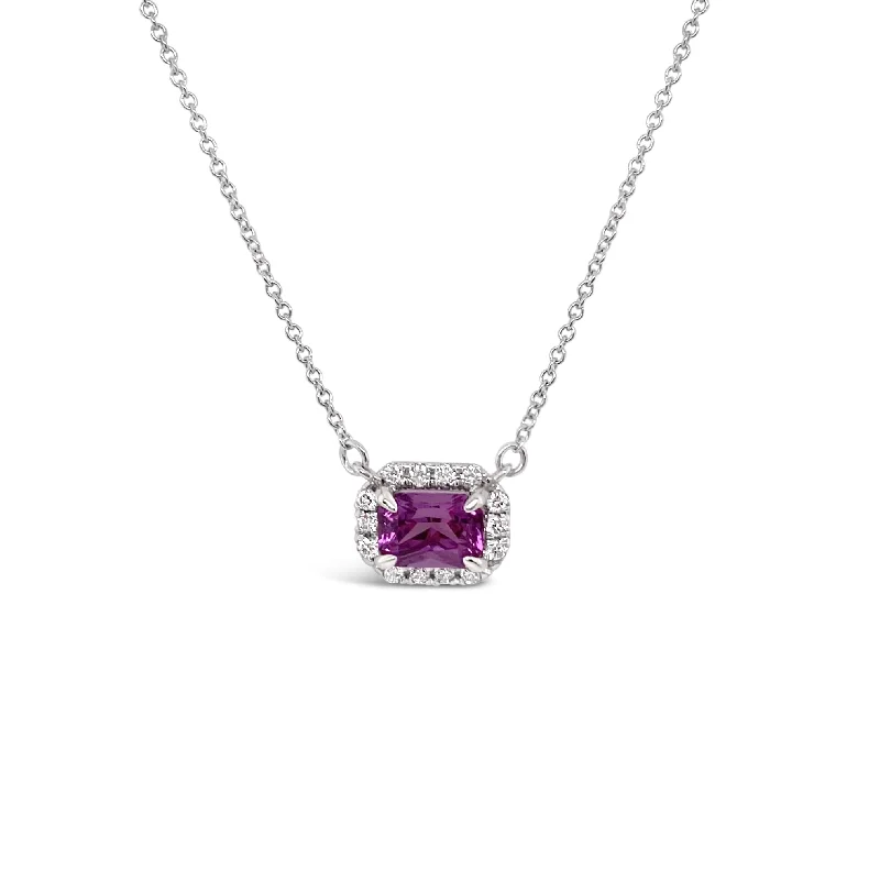 Pink Sapphire & Diamond Necklace