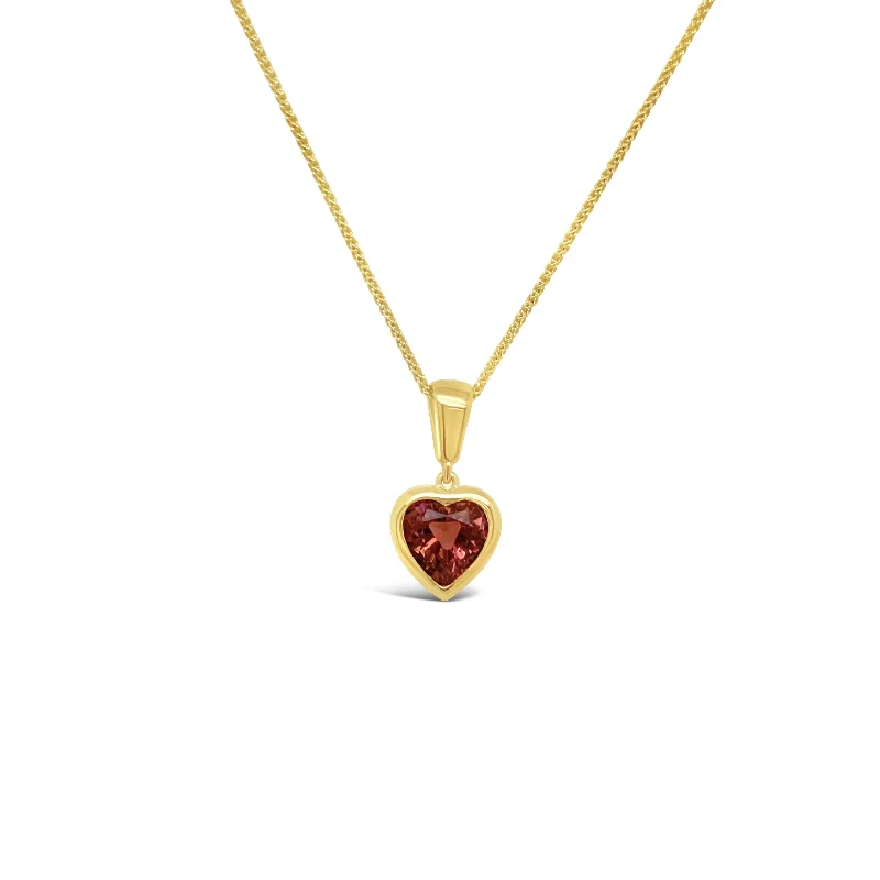 Pink Tourmaline Heart Pendant