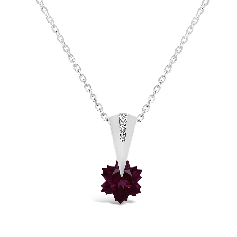 Rhodolite Garnet Snowflake Pendant