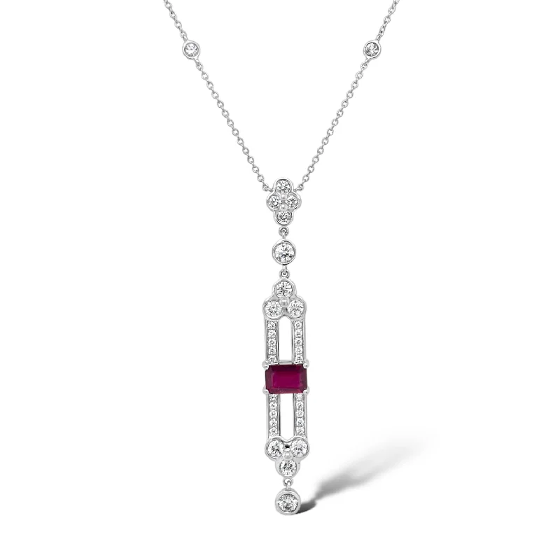 Ruby & Diamond "Lace" Necklace