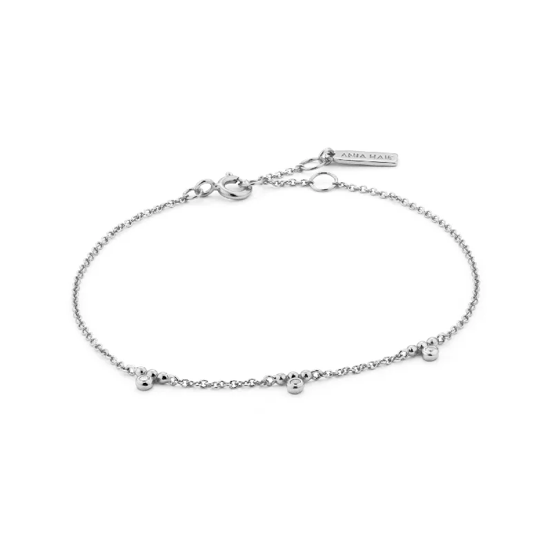 Silver Shimmer Triple Stud Bracelet