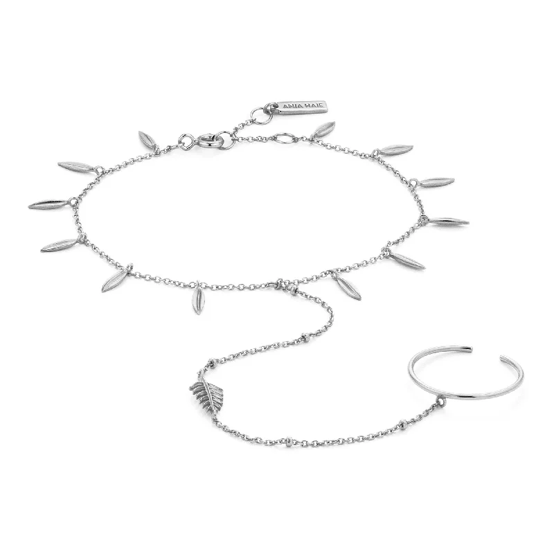 Silver Tropic Hand Chain Bracelet