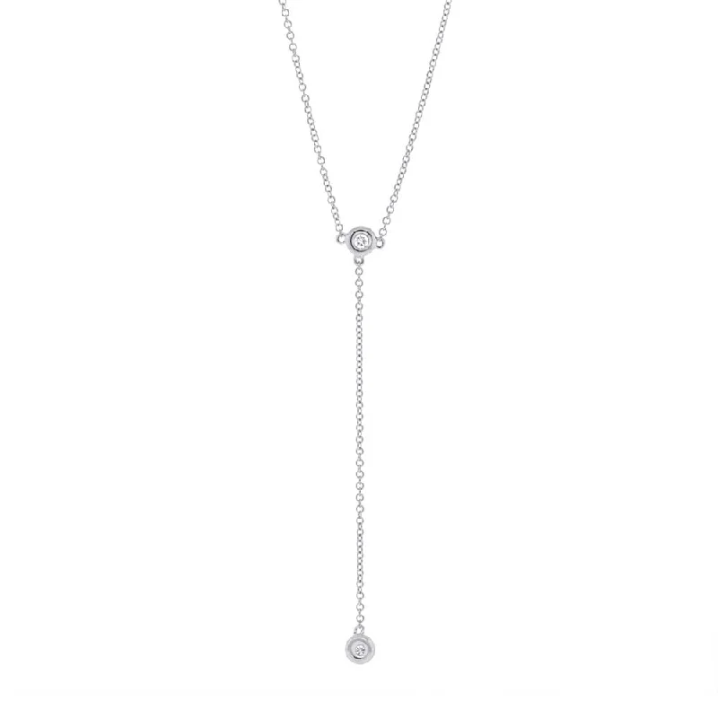 Bezel Lariat Necklace